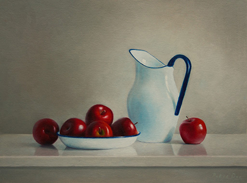 Apples with Enamel Jug by Peter Dee